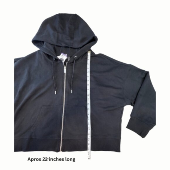 DKNY Cropped  Black  Zip Up Hoodie - Picture 7 of 8